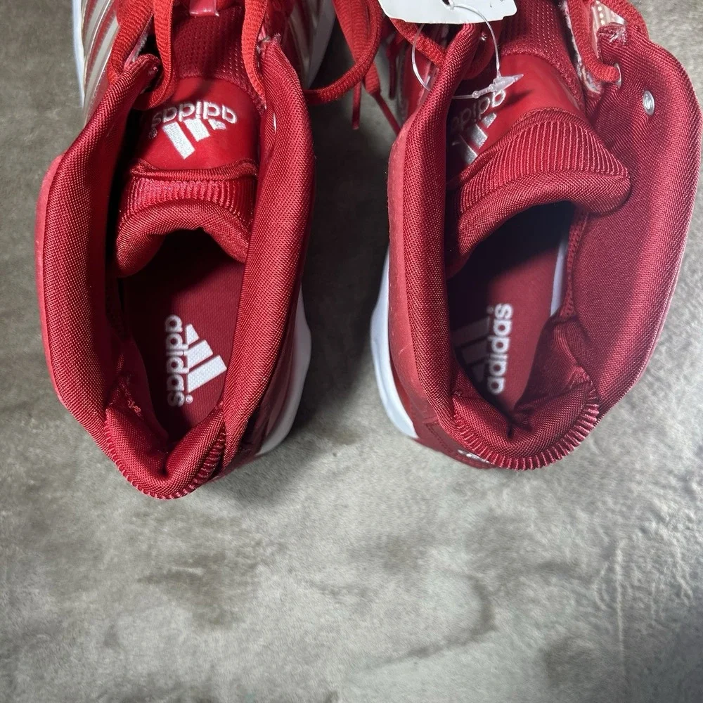 NWT Vintage Adidas Pro Model Team Color Red White Basketball Shoes Size 19